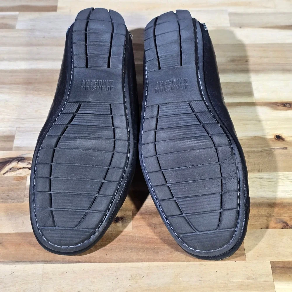Johnston & Murphy McGuffey Loafer Black Leather Sheepskin Slip On Size 11 M Men‎